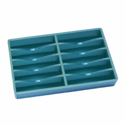 Groomtech Wide Blade Caddy Double Row 10pcs - Silk Blue Hawaii -Oz Grooming World 3D BW210S PSBH 2
