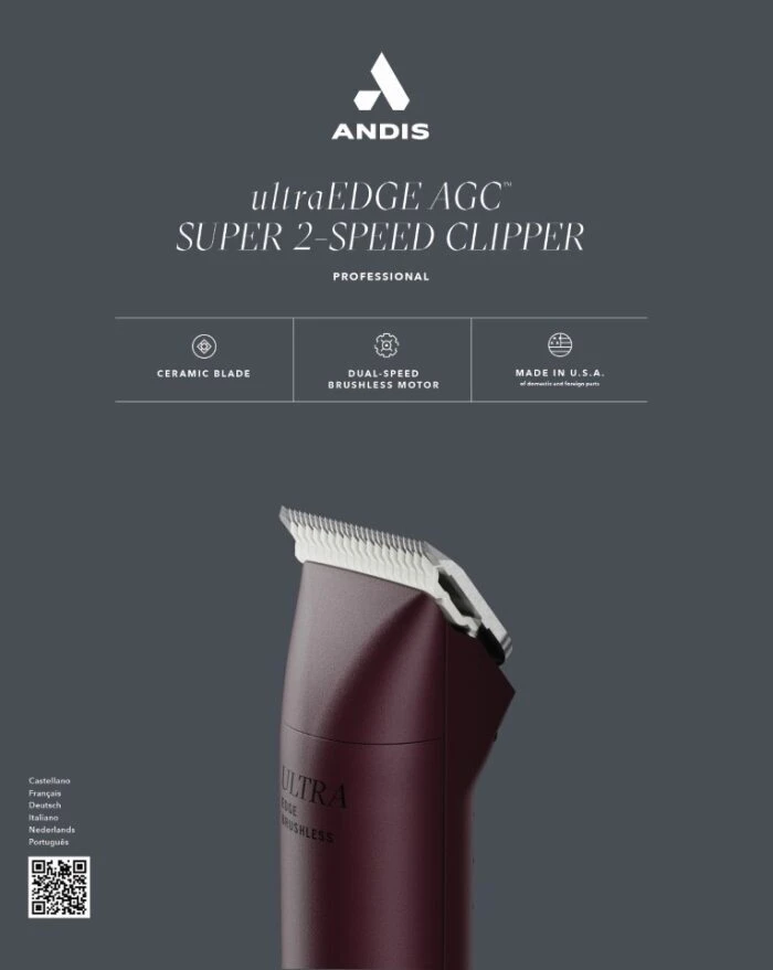 Andis AGCB Super 2 Speed Brushless Clipper - Burgundy 5 Andis AGCB Super 2 Speed Brushless Clipper - Burgundy - Image 3