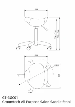 Groomtech All Purpose Salon Saddle Stool -Oz Grooming World GT 3GC01 1