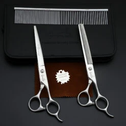 Groomtech Spring Pet Grooming Scissors Kit, Set Of 2 With Comb