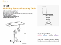 Shernbao Square Air Lift Table Holds 13kg -Oz Grooming World S FT819