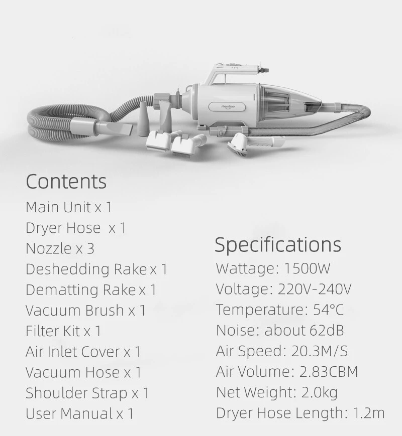 Shernbao Anion Blow Dryer & Vacuum Mini For Cat 12 Shernbao Anion Blow Dryer & Vacuum Mini For Cat - Image 10