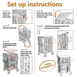 SolidPet Show Trolley 2 Berth With 5" Wheels Medium - Black -Oz Grooming World SP ALAC143 BK 1