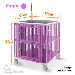 SolidPet Show Trolley 2 Berth With 5" Wheels Large - Purple