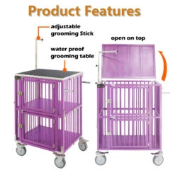 SolidPet Show Trolley 2 Berth With 5" Wheels Large - Purple -Oz Grooming World SP ALAC145 PU 4