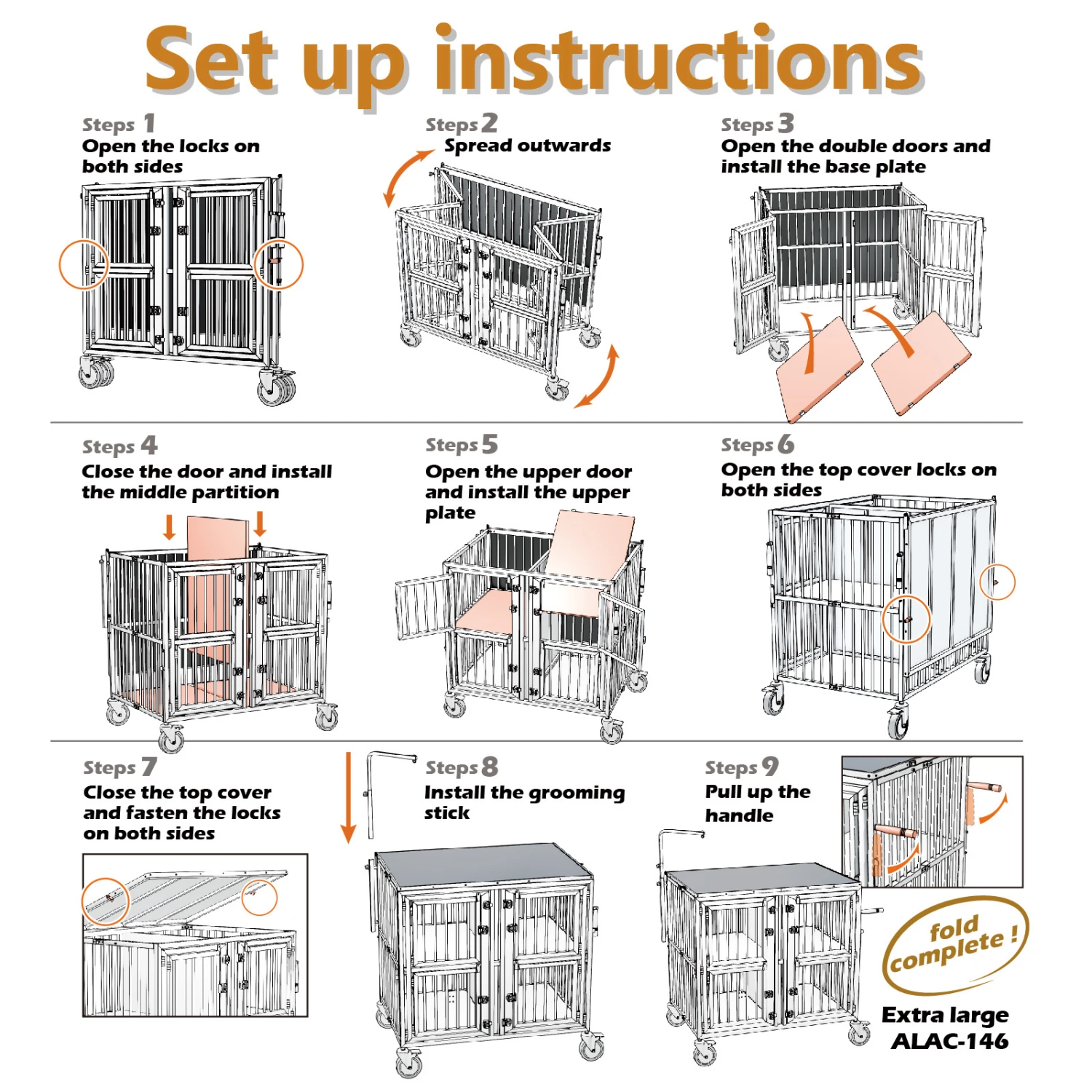 SolidPet Show Trolley 4 Berth With 5" Wheels Large - Purple 3 SolidPet Show Trolley 4 Berth With 5" Wheels Large - Purple