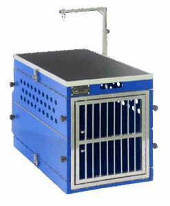 SolidPet Folding Dog Show Aircraft Cage Set With Trolley Size 2 - Blue -Oz Grooming World SP ALAC216 BL22