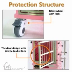 SolidPet Folding Dog Show Aircraft Cage Set With Trolley Size 2 - Pink -Oz Grooming World SP ALAC216 PI22 3