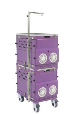 SolidPet Folding Dog Show Aircraft Cage Set With Trolley Size 2 - Purple -Oz Grooming World SP ALAC216 PU22