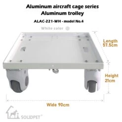SolidPet Aircraft Cage Aluminum Trolley Size 4 [Colour: Blue] -Oz Grooming World SP ALAC221 3