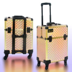 SolidPet Pro Grooming Tool Box With Trolley - Rose Gold