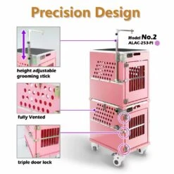 SolidPet Rigid Dog Show Aircraft Cage Set With Drawer And Trolley Size 2 - Purple 11 SolidPet Rigid Dog Show Aircraft Cage Set With Drawer And Trolley Size 2 - Purple -Oz Grooming World SP ALAC253 PU22 2