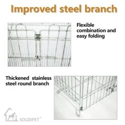 SolidPet 90cm Foldable Stainless Steel Pet Playpen -Oz Grooming World SP STC304 347 1 2