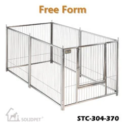 SolidPet Stainless Steel Hexagonal Pet Playpen With Door - Medium