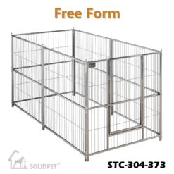 SolidPet Stainless Steel Hexagonal Pet Playpen With Door - Large