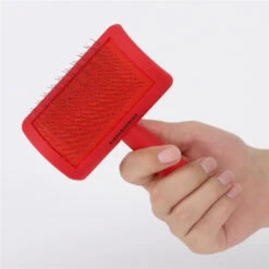 KissGrooming Slicker Brush With Ergonomic Handle - Long Regular Pin