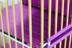 Aeolus 4-Berth Show Trolley With 4" Nylon Wheels - Large [Gold And Purple] -Oz Grooming World T KB511NAF GP Kit 3