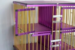 Aeolus 4-Berth Show Trolley With 6" Rubber Wheels - Large [Gold And Purple] -Oz Grooming World T KB511NAF GP Kit6W 4