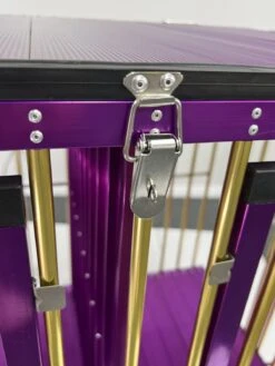 Aeolus 2-Berth Show Trolley With 6" Rubber Wheels [Gold And Purple] -Oz Grooming World T KB511NAT GP Kit6W 3