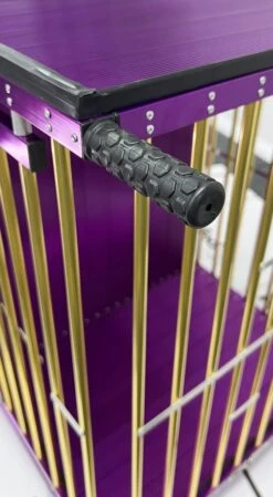 Aeolus 2-Berth Show Trolley With 6" Rubber Wheels [Gold And Purple] -Oz Grooming World T KB511NAT GP Kit6W 5