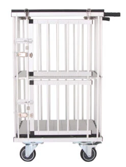 Aeolus 2-Berth Double Deck Show Trolley With 6" Rubber Wheels - XSmall [Silver]