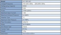 Air Conditioner For UC1801/1803/1805 Pet Incubator Veterinary Equipment -Oz Grooming World T UC1801 AC 2
