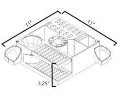 Vanity Fur Mini Cube Caddy With Pole And Tabletop - Black -Oz Grooming World VF MCC BLK