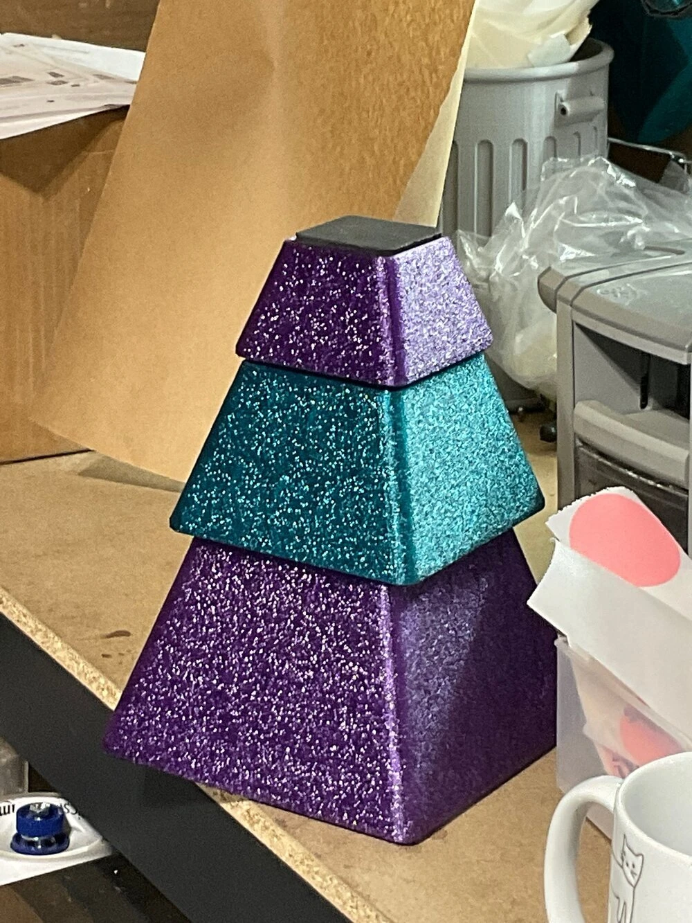 Vanity Fur Stacking Blocks Set Of 4 Medium 3" X 3" - Jolly Purple 7 Vanity Fur Stacking Blocks Set Of 4 Medium 3" X 3" - Jolly Purple - Image 5